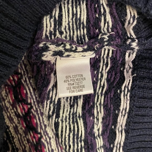 Croft & Barrow Multi-color Striped V-neck Sweater, XL, Pre-owned - Picture 6 of 7